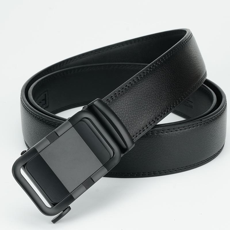 Men's Belt New Automatic Buckle Cowhide Belt Genuine Leather