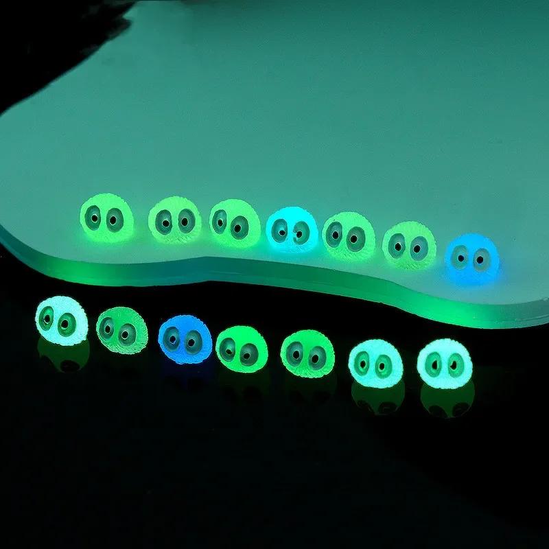 20Pcs Luminous Briquettes Elfs Black Ball Sprite Duck Figurine Car Decor Glowing Miniature Fairy Car Decoration Accessories