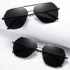 Color Shift Sunglasses Men Classic Metal Material Frame Sun Glasses UV400 Protection Male Classic Double Bridge Square Driving Googles
