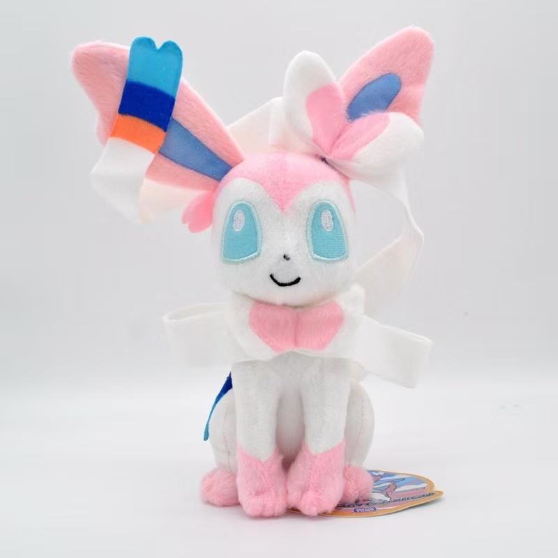24cm Pokemon Sylveon Eevee Plush Doll Stuffed Toy Kawaii Pink Fairy Elf Maiden Decorations Gift