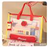 Cartoon Zipper Mesh Horizontal Tutoring Bag Handheld File Bag For Primary And Middle School Students