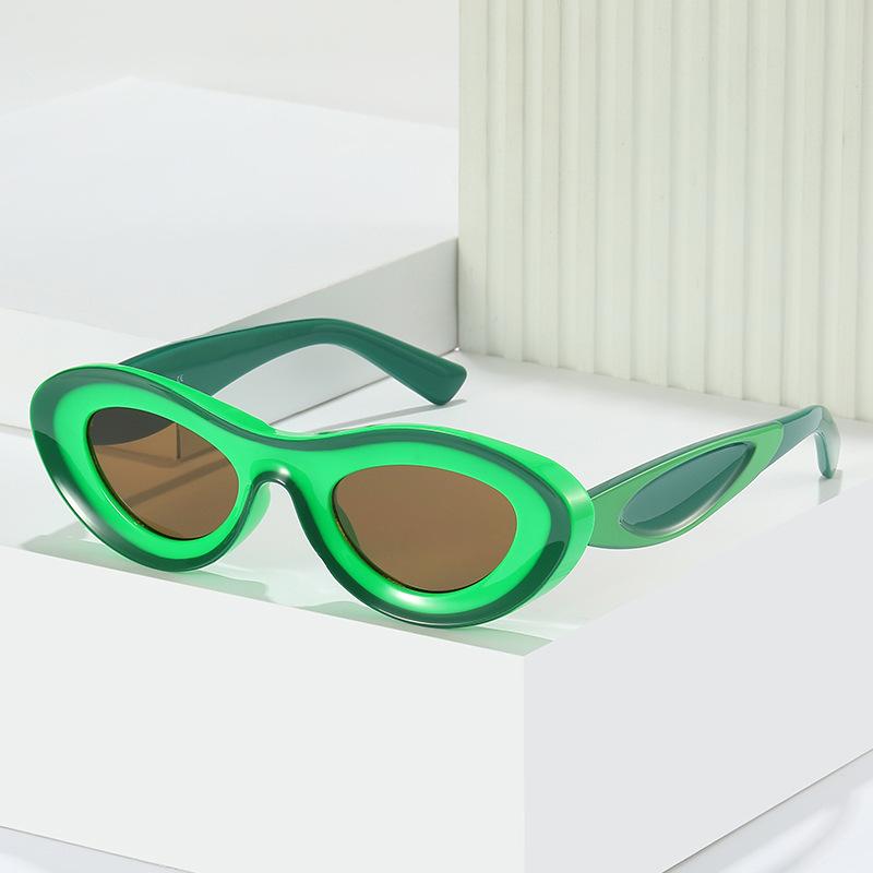 Contrast Color Glasses Trendy Personalized Small Frame Sunglasses Concave Sunglasses