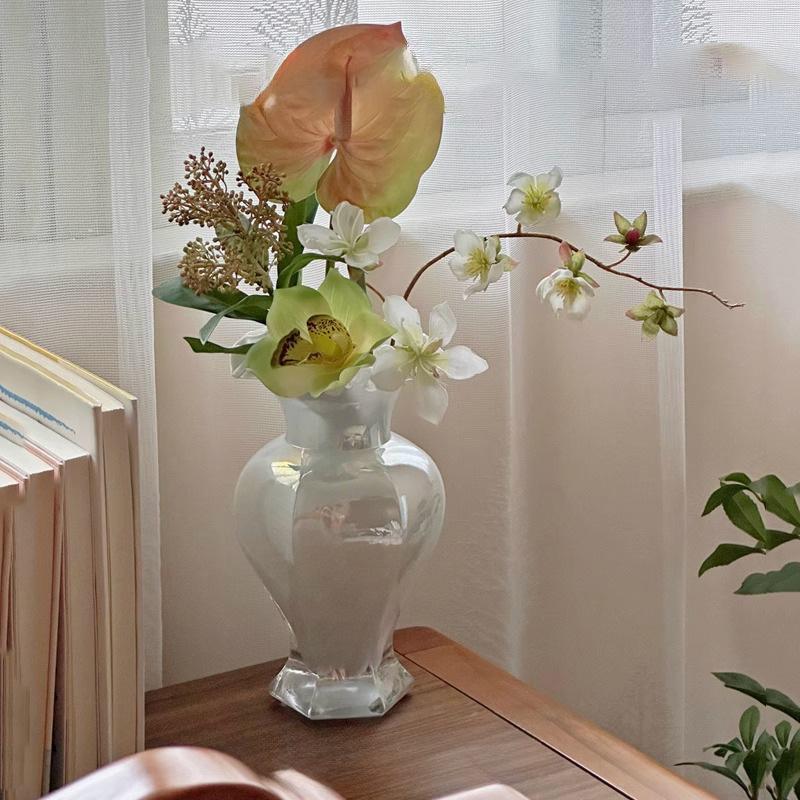 Vintage Fenton Glass Vase Pearl Iridescent Handmade Fish Tail Flower Vase Luxury Home Decor