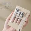 Gradient Large Nail Clipper Set with PU Leather Case - Portable Manicure Tool