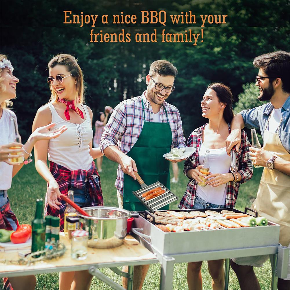 LF# Hot Dog Roller with Wood Handle Stainless Steel Griller Grill Accessories (M