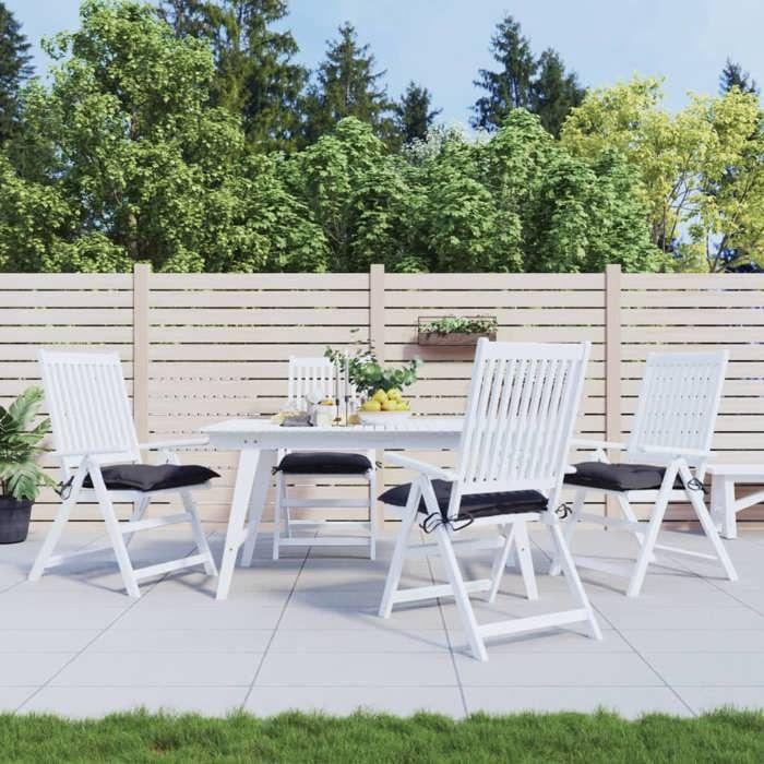 VidaXL Set of 4 Chair Cushions, Seat Pad with Tie Strings, Waterproof Outdoor Cushion, Anthracite 361451