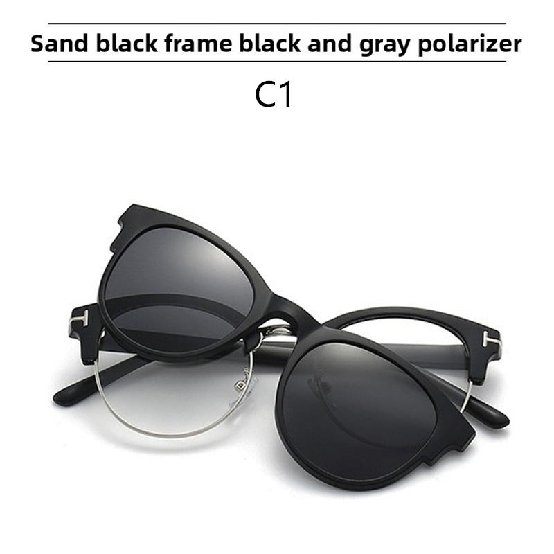 Sun Glasses Glasses Clip-on Magnetic Attachable UV Protection Fashionable Colorful Sunglasses Ladies Myopia Eyeglasses Spectacle Frame Frame