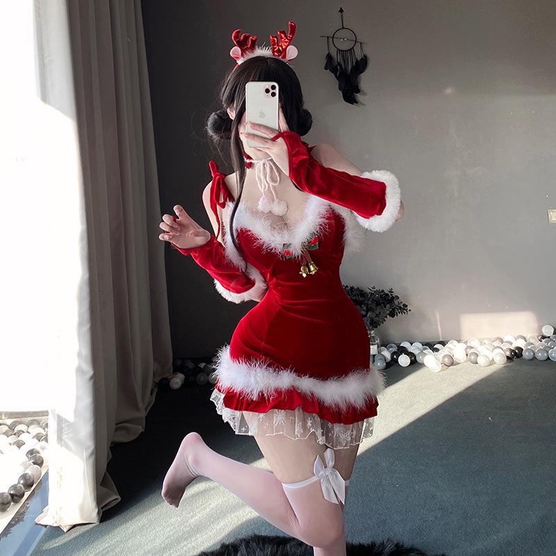 Šaty s nadýchanou sukní Santa Clause pro vánoční a halloweenské události