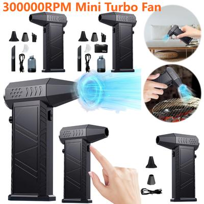 300000RPM Mini Turbo Jet Fan Electric Air Duster Adjustable Wind Speed Turbo Violent Blower Rechargeable with Light Car Cleaning