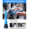 Car Wheel Cleaning Kit: Wheel And Rim Flagged Tip Brush, Bendable Barrel Brush, Wheelie Mitt, Scratch-Free Detail Brush For Rims & Tires - Durable &