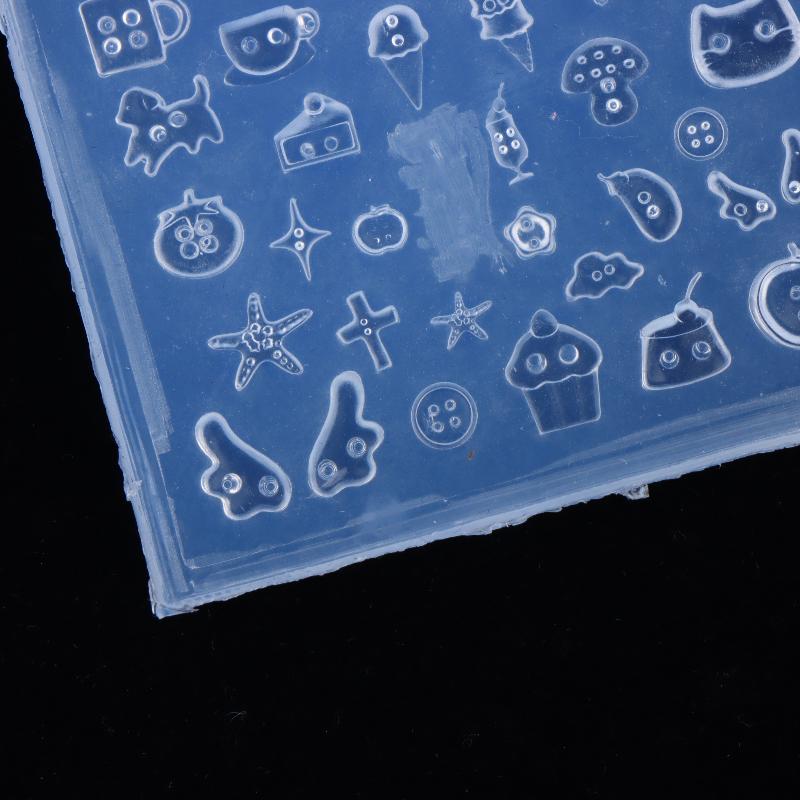 3D Button Nail Art Silicone Mold Multi Patterns Small Size Reusable Manicure Tool for Beginners Home Nail Decoration