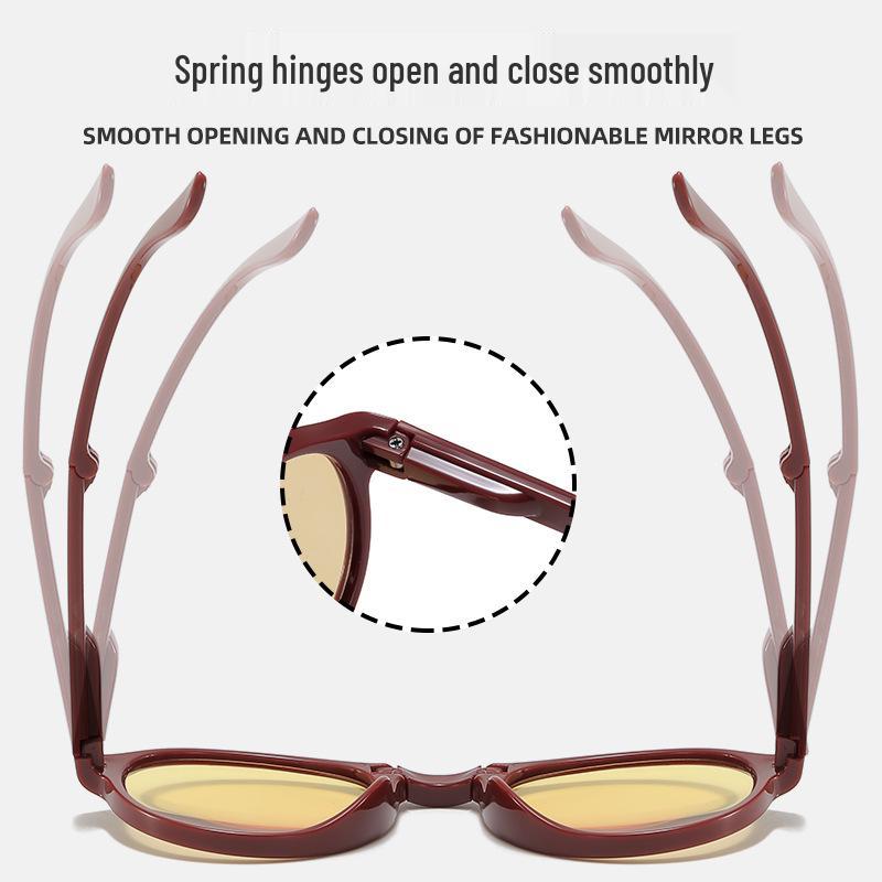 Foldable Night Vision Anti-Blue Light Reading Glasses with HD Eye Protection for Men