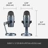 Logitech G Blue Yeti Nano BM300SG USB Gaming Microphone, Condenser Microphone for Mac, PS5, PS4, and PC, Shadow Gray, Gaming, Live Streaming, Official