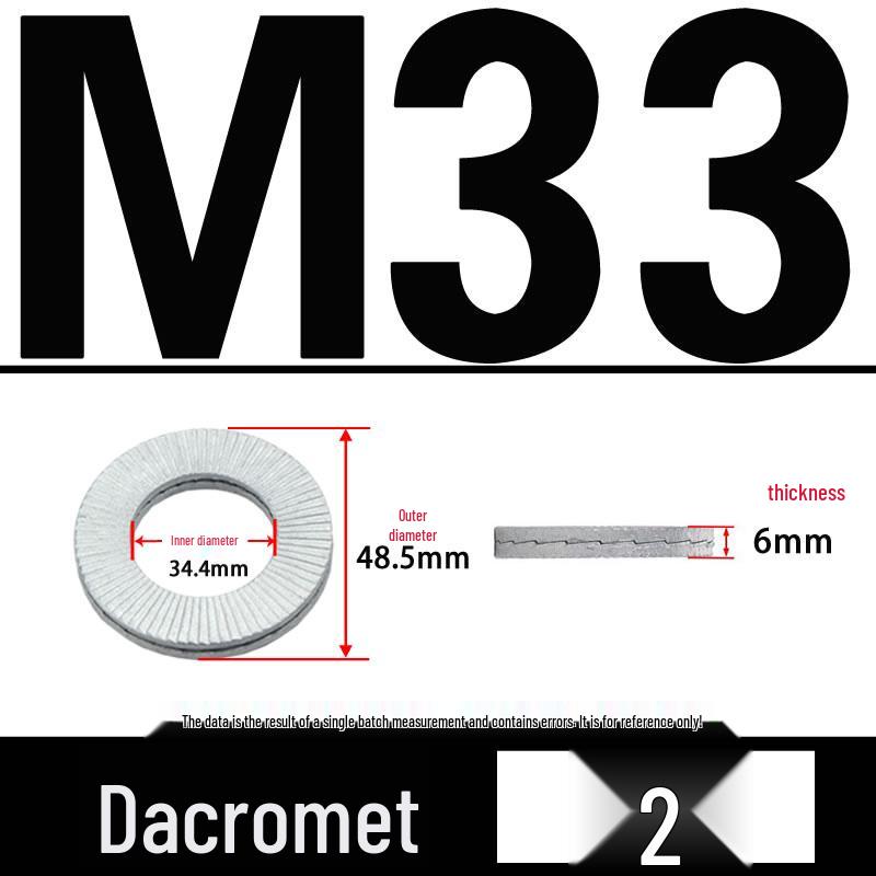Double-Stacked Interlocking Toothed Anti-Slip Lock Washer 304 Stainless Steel DIN25201