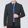 Casual Jacket for Middle-aged Men with Lapels, Spring and Autumn Mulberry Silk Thin Section, Middle-aged and Elderly Dad Wear Leadership Jackets
