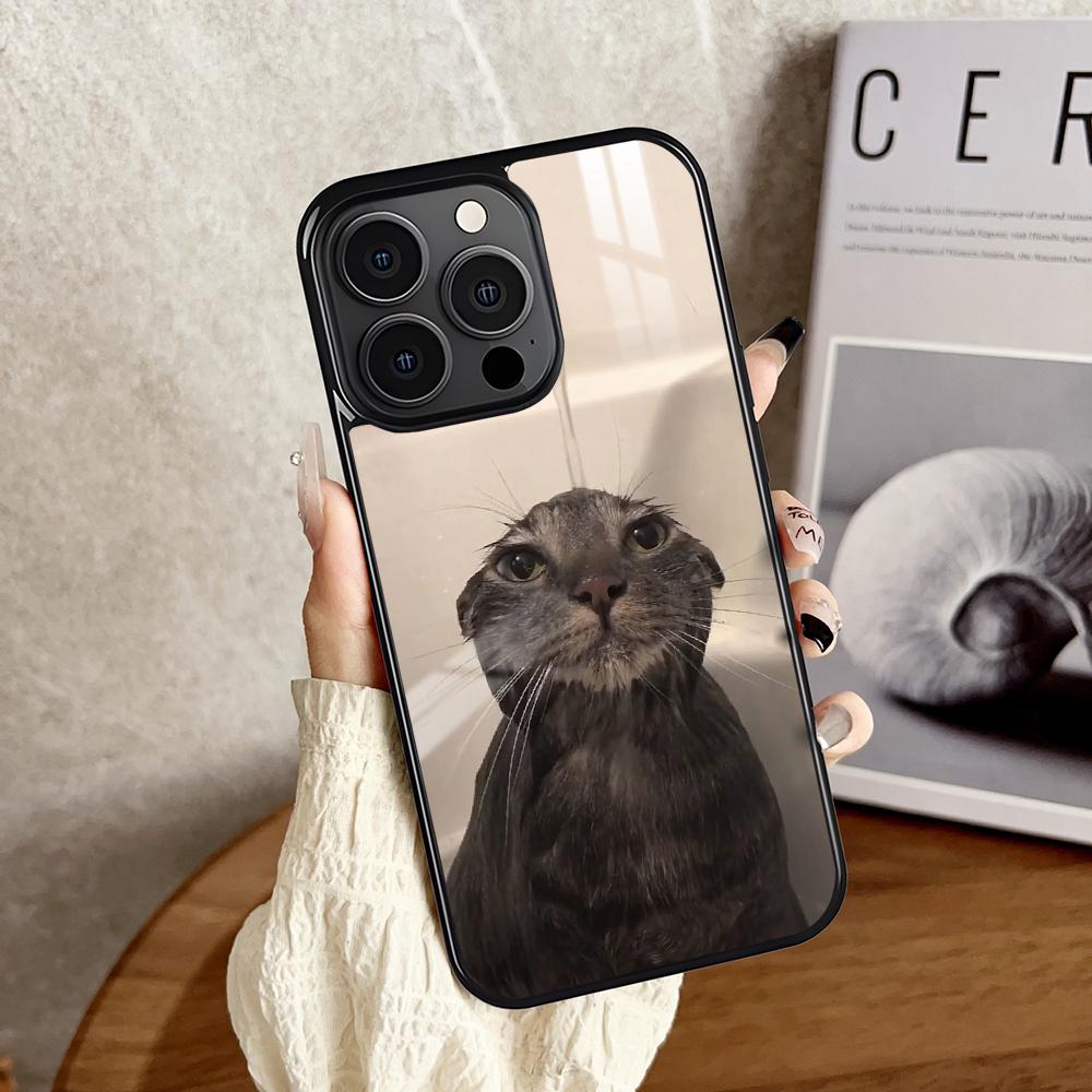 Pet Cat Funny Memes Phone Case For iPhone 16 15 14 13 12 11 Pro Xs Max Mini Plus Antislip Shockproof Hard Funda