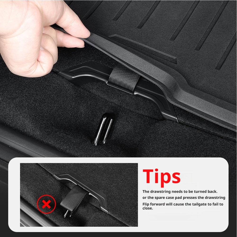 2 Pcs For Tesla Model Y Juniper 2025 Open Tail Box Cover Handle Pull Straps Rear Trunk Rope Draw String Handle Accessories