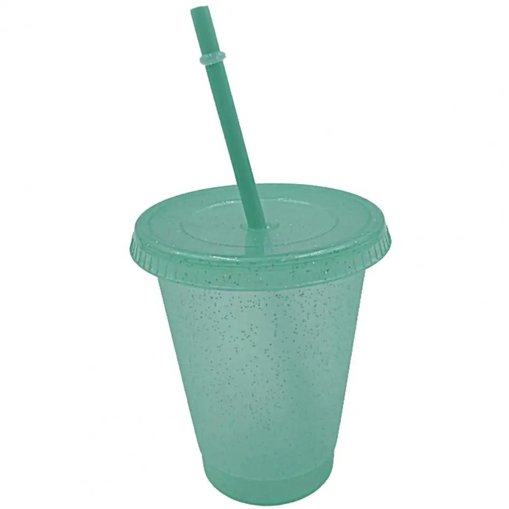 480/700ML Sequin Glitter Straw Cup Plastic Cup with Lids and Straws Reusable Coffee Cups Mugs Bubble Tea Cup Party Bar Drinkware