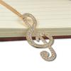 Fashion Women Fully Rhinestone Music Note Pendant Long Chain Sweater Necklace