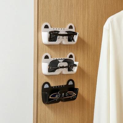 Cartoon Cute Cat Wall Mounted Glasses Storage Rack Decoration Household Punch-free Sunglass and Holder Sunglasses Organizer Rack