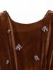 Ray Beams Women's Velvet Embroidered Dress, Brown 0