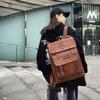New Soft Leather Business Commuter Backpack Large Capacity Computer Schoolbag Versatile College Style Backpack