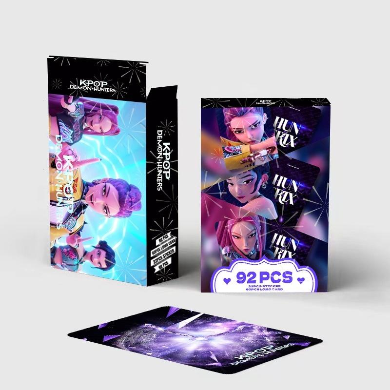 92 ks/sada Kpop karty Lovci démonů Anime Rumi Mira Zoey Fotokarty Samolepky Postava Lomo Karty Nálepky Dárky pro fanoušky