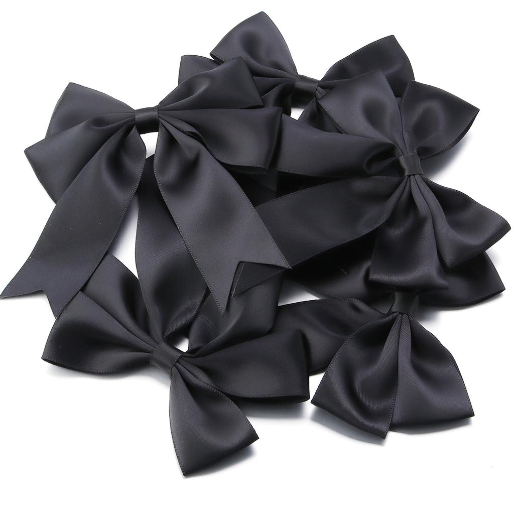 4pcs 12x13cm Large Size Satin Ribbon Bows Mutilcolor Ribbon Bow Flower DIY Decoration Headwear Hairclips Accessories