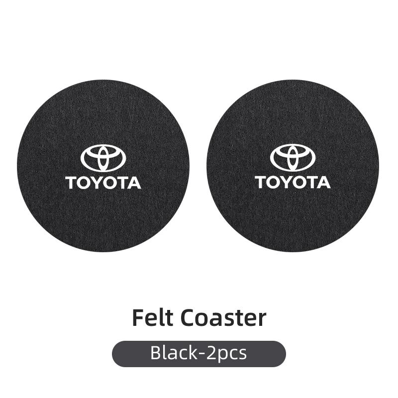 2PCS Car Coasters Cup Holder Mat Drinks Coaster For Toyota Corolla Yaris Camry Prius RAV4 CHR Hilux Aygo Avensis Key Accessories