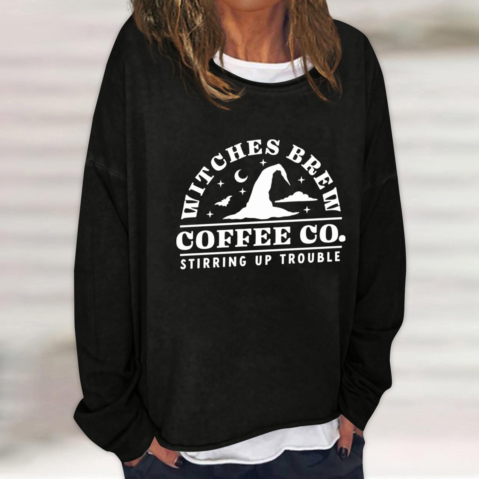 Женская повседневная модная винтажная толстовка с длинным рукавом и круглым вырезом — фото 6