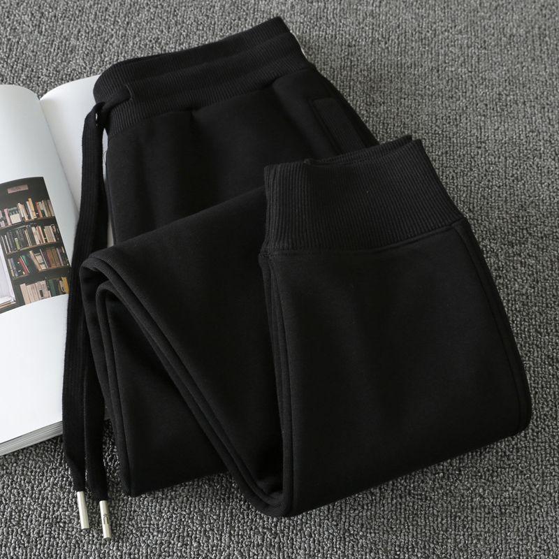 Casual plus Velvet White Spring and Autumn Sports Pants