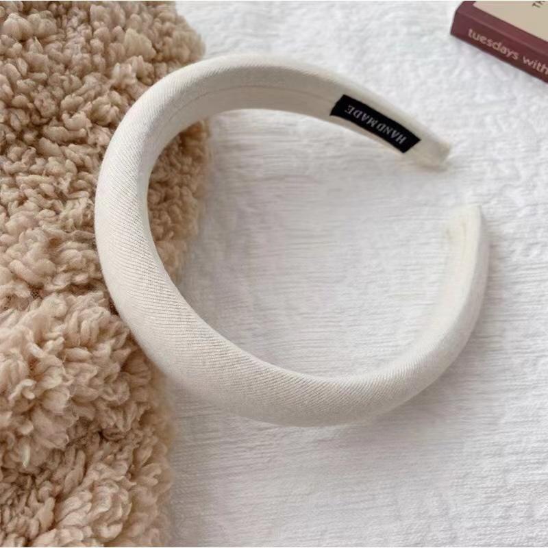 

Модная однотонная повязка на голову из ткани с губкой, милые аксессуары для волос для девочек для женщин, подарочные украшения покинуть белый