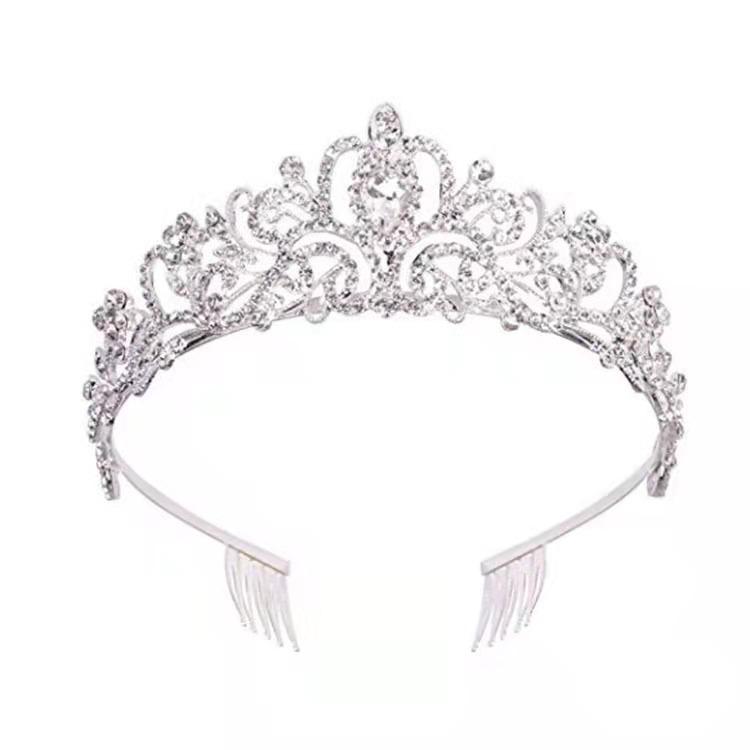Barock Exquisite Krone Brautkrone Tiara Haarschmuck Beliebter Prinzessin Haarkamm Krone Tiara Schultergurte
