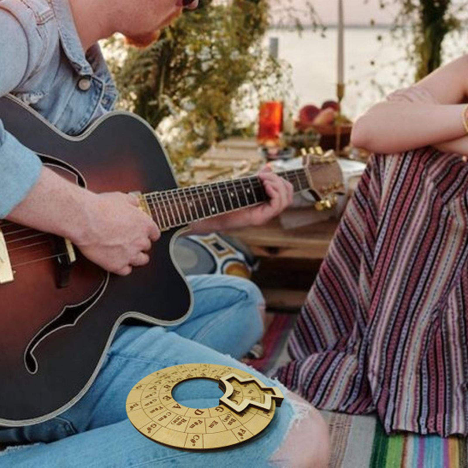 

Wooden Melody Tool Music Transpose Accessories Study Aid Circle of Fifths Wheel for Guitar