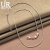 925 Sterling Silver Heart-shaped Snake Chain Necklace Fashion Wedding Jewelry