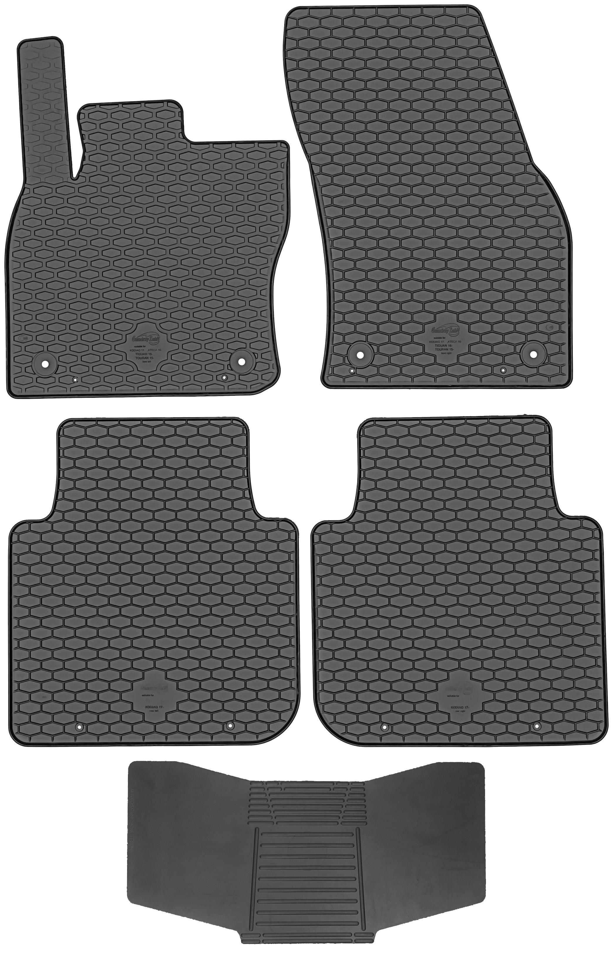 Super Merchant Vloermatten Doma P221242 + Afdekking 251992 - Skoda Kodiaq I 2017-2024 / Vw Tiguan Allspace 2017- 2024 Stop. Gemonteerd AV2 Voor