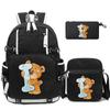 3Pcs/set Cute Little Bear 26 English Letters Bookbag Back To School Backpack Child Gift with Pencil Case Shoulder Bag Backpack