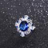 Jewelry Popular Ring Simulation Blue Glass Denier Pendant Ring 10 * 12 Stud Earrings 6 * 8 Set