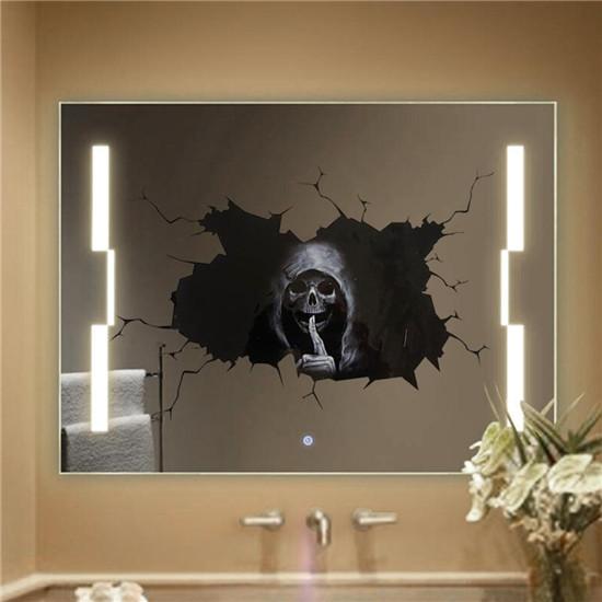Halloween Horror Skull Car Window Stickers Horror Ghost Head Rear Window Stickers Glass Demon Stickers Waterproof