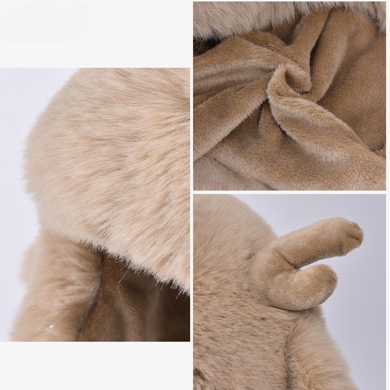 Autumn Women's Antler Plush Thickened Thunderbolt Hat Winter Big Head Circumference Outdoor Cold Fashion Ear Protection Cap
