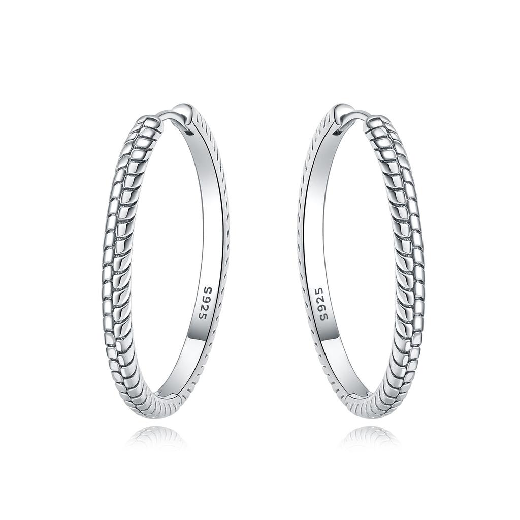 Real 925 Silver Minimally Designed Earring Jewelry Hoop Earrings For Women Jewelry Fine Birthday Party Gifts