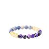 Blue Spot Stone Yellow Agate Purple White Dotted Agate Beaded Bracelet with Spacers Natural Fashion Jewelry for Men Women Daily Wear Gift