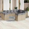 VidaXL Garden Lounge Set with Cushions 12 Pcs Beige Braided Resin 3218529