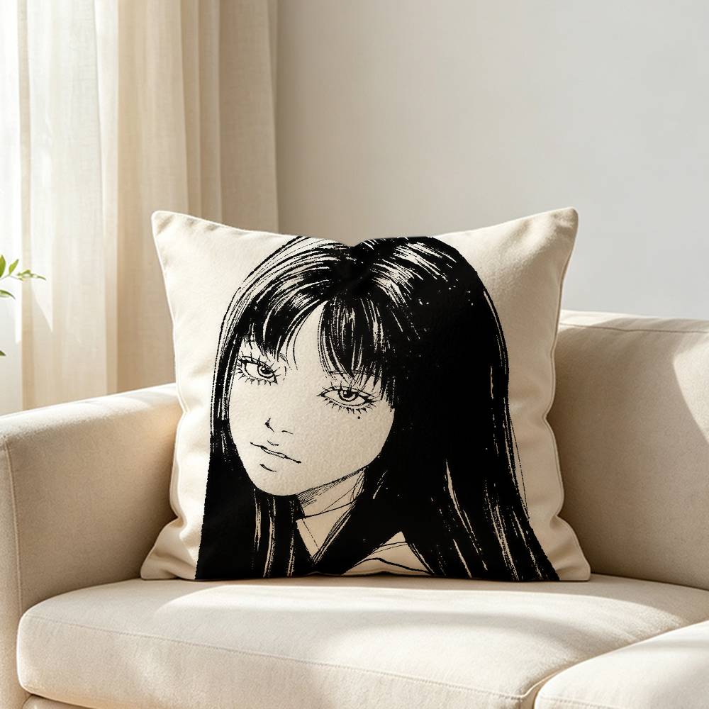 Manga Beautiful Ttomie Kkawakami Customizable Square Cushion Cover Double Sided Print Pillow Case
