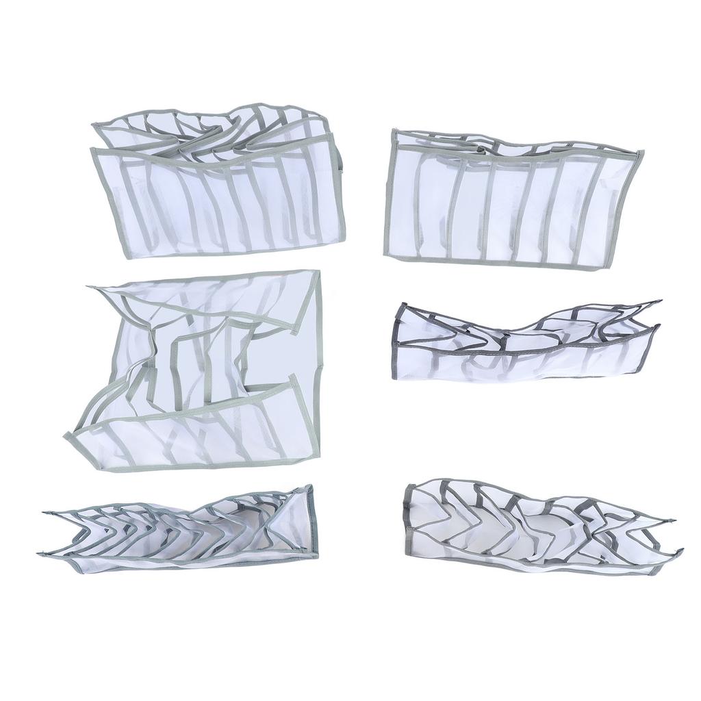 Folded Clothes Organizer Closet Compartmented Storage Box Clothes Separator Bag for Underwear Trousers Grey
