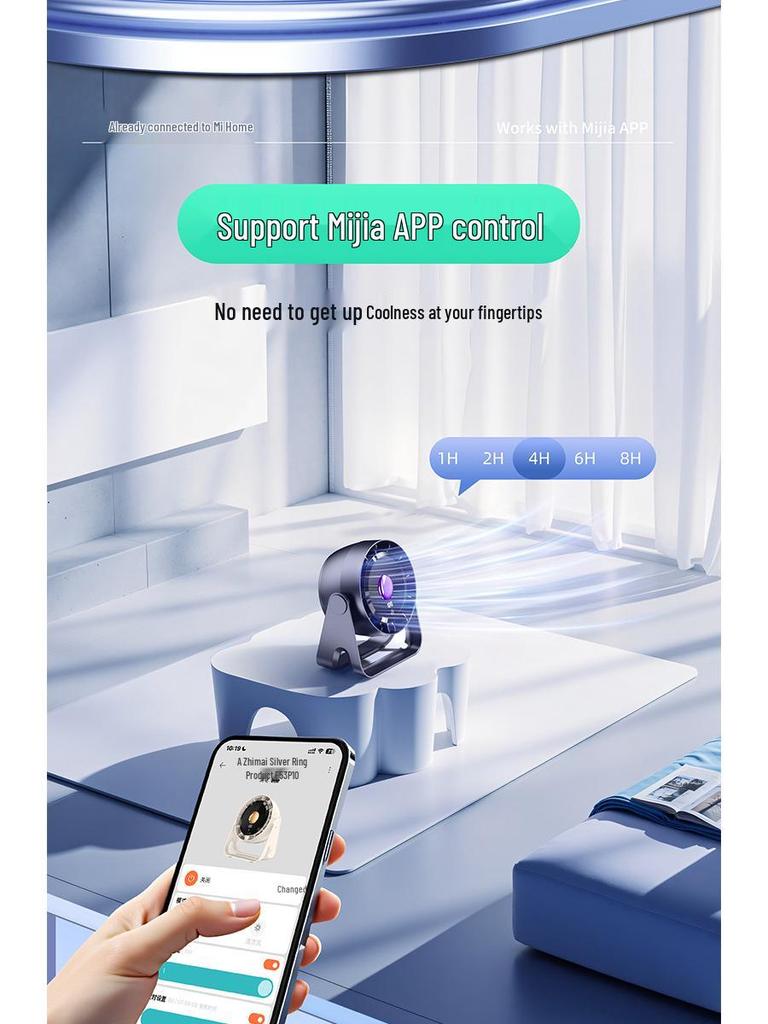 2025 Rechargeable Desktop Fan for Home, Office, Dormitory, Bedroom - Wall-Mountable & Hole-Free Design