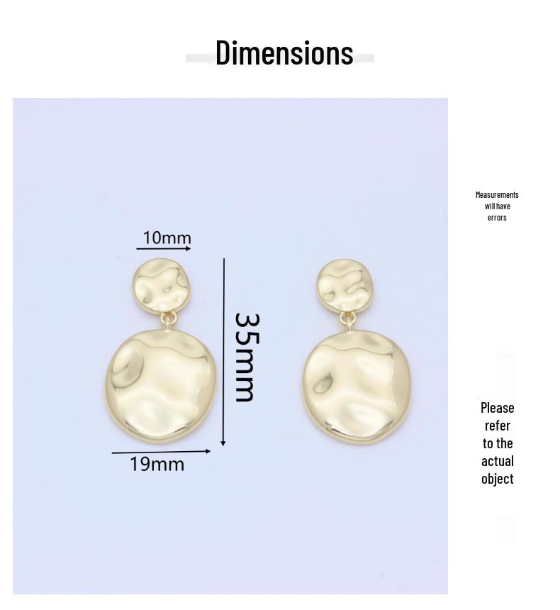 Round Minimalist S925 Silver Needle Earrings with Gold Color Retention – Elegant, Fashionable, and Smooth Alloy Design.