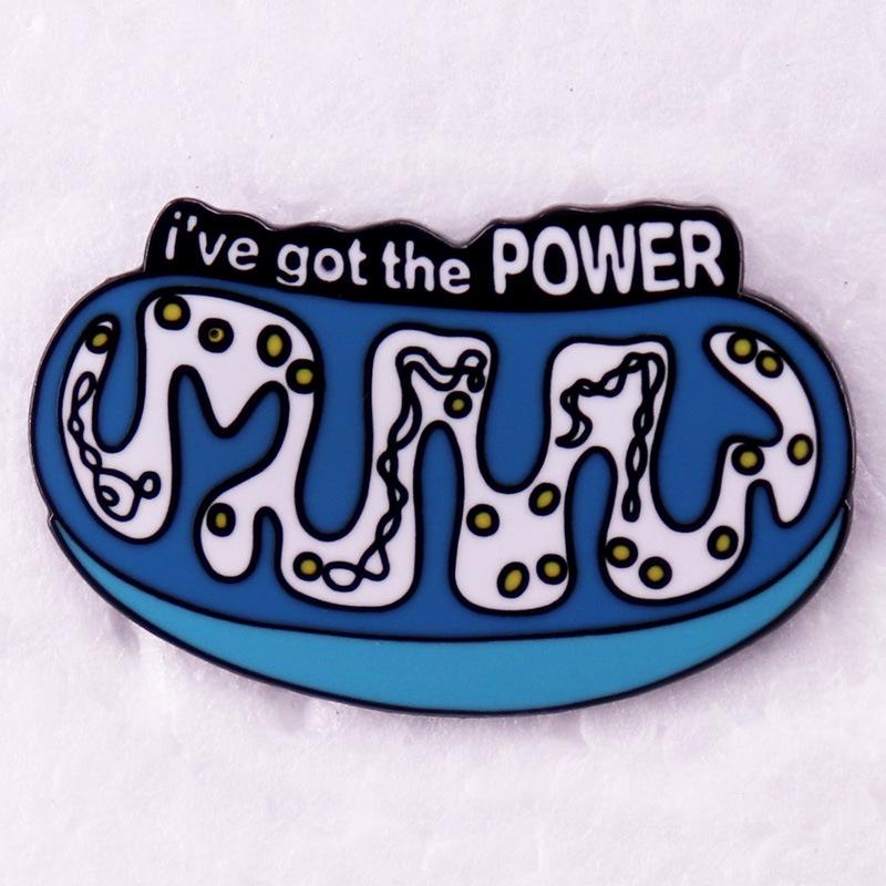 Humorous Mitochondrial Biology Brooch Pin чёрный