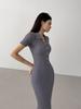 European & American Fishtail Knit Dress: Women's Summer Slim Fit Polo with Short Sleeves and Hip Wrap Skirt