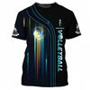 Tricou Sport Bărbați cu Imprimeu 3D Volei, cu Mânecă Scurtă, cu Uscare Rapidă, pentru Antrenament în Aer Liber, Personalizabil, Confortabil